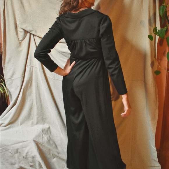 Vintage 70s Low Cut Wide Leg Jumpsuit - Picture 3 of 3